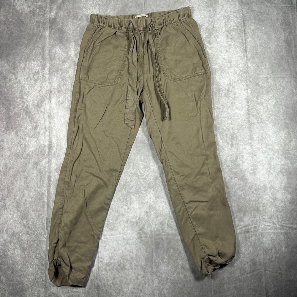 Cynthia Rowley Womens‎ Medium Olive Green Lyocell Joggers Cargo Pants Drawstring